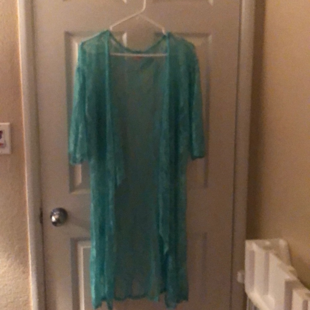 Medium Lularoe teal lace Shirley